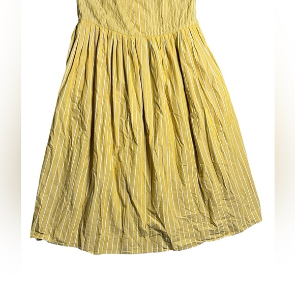 THE GREAT Laurel Striped Midi Dress in Sunburst Stripes Yellow Sz Large - Picture 5 of 8